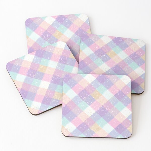 Item preview, Pastel Faux Glitter Buffalo Plaid Pattern, Diagonal Watercolor Check Design designed and sold by Nyx Creates.