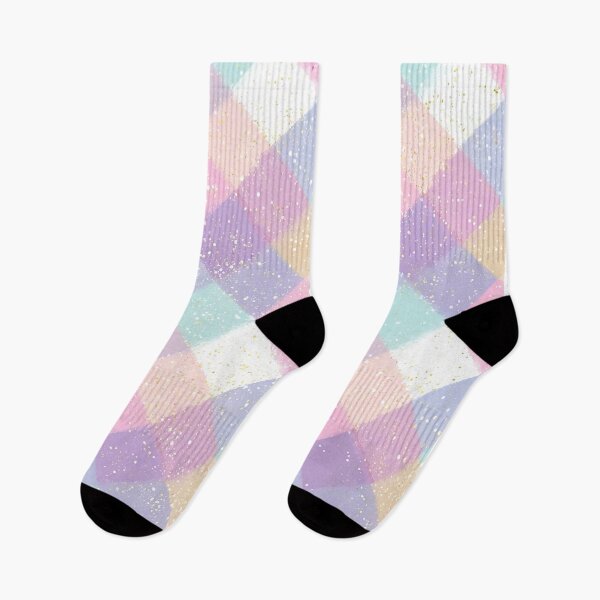 Item preview, Pastel Faux Glitter Buffalo Plaid Pattern, Diagonal Watercolor Check Design designed and sold by Nyx Creates.