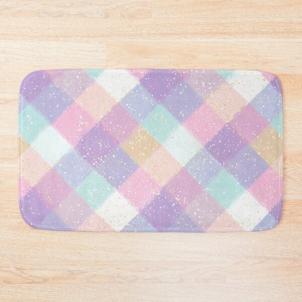 Item preview, Pastel Faux Glitter Buffalo Plaid Pattern, Diagonal Watercolor Check Design designed and sold by Nyx Creates.