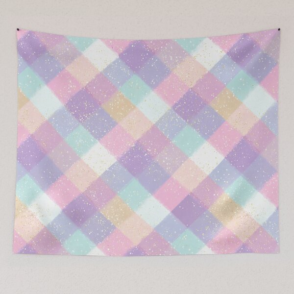 Item preview, Pastel Faux Glitter Buffalo Plaid Pattern, Diagonal Watercolor Check Design designed and sold by Nyx Creates.