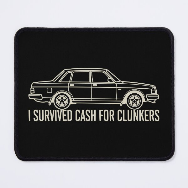 Item preview, I Survived Cash For Clunkers 240 Sedan Retro Car - Cream designed and sold by Off-Road-Zone.