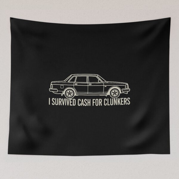 Item preview, I Survived Cash For Clunkers 240 Sedan Retro Car - Cream designed and sold by Off-Road-Zone.