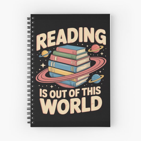 Item preview, Reading Is Out Of This World | Retro Space Book Stack designed and sold by KaphzeShop.