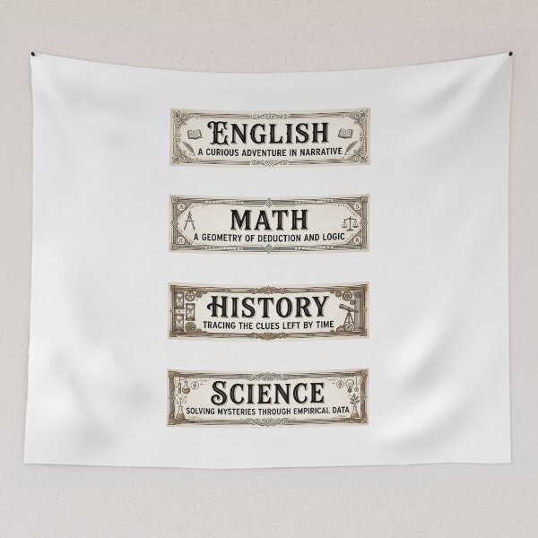Item preview, Sherlock Holmes English Math History Science Subject Labels Shirt designed and sold by Fenay Designs.