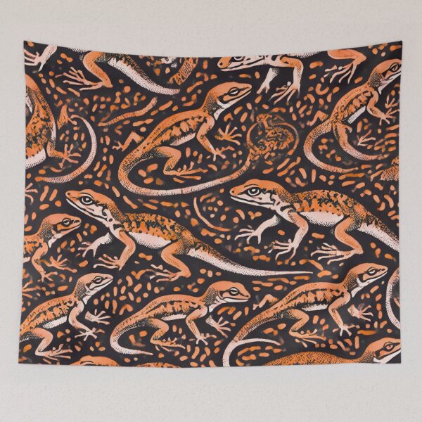 Item preview, Neon Tree Frog Pattern on Black – Tropical Frog  designed and sold by TEEJAMBOREE.
