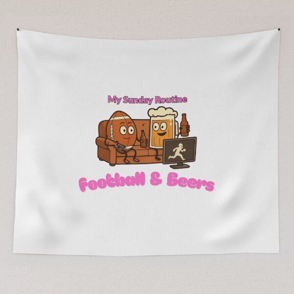 Item preview, Sunday Routine Football and Beers Cartoon designed and sold by ThatFootball12.