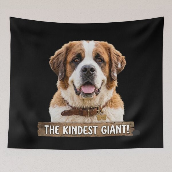 Item preview, The Kindest Giant - Saint Bernard Dog Illustration designed and sold by MarZeDesigns .