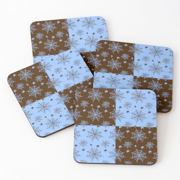 Item preview, Ice blue and dark red interchange web pattern designed and sold by serenebookworm.