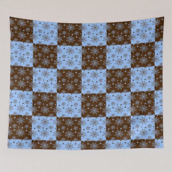 Item preview, Ice blue and dark red interchange web pattern designed and sold by serenebookworm.