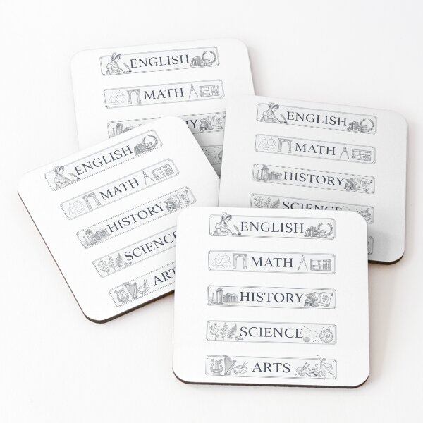 Item preview, Vintage Pride and Prejudice English Math History Science Arts Labels designed and sold by Fenay Designs.