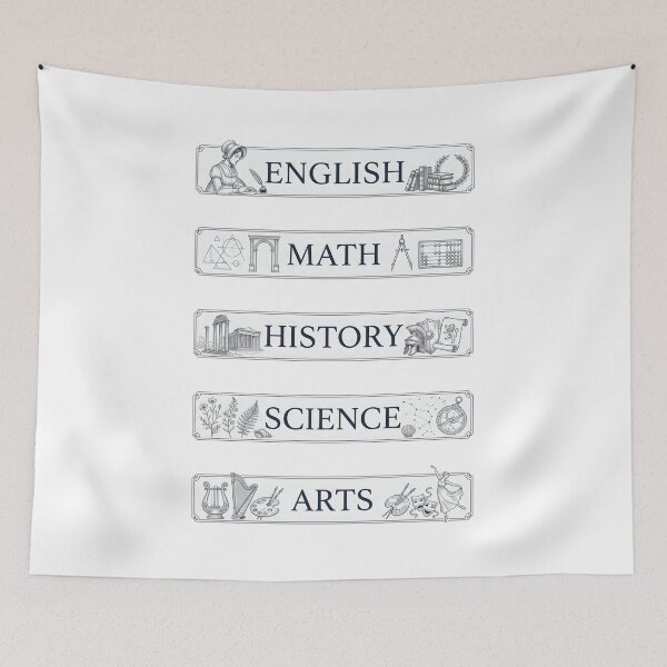 Item preview, Vintage Pride and Prejudice English Math History Science Arts Labels designed and sold by Fenay Designs.