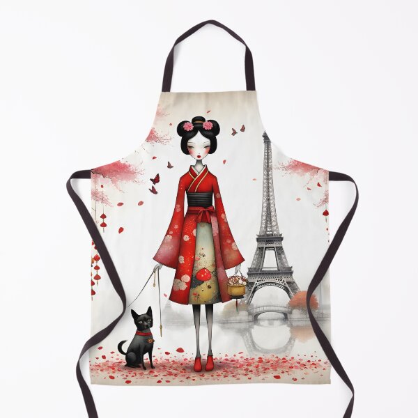 Item preview, Geisha doll with cat in Paris designed and sold by Coolparrotgirl.