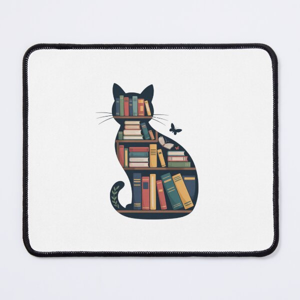 Item preview, Cat Bookshelf Aesthetic | Literary Cat Silhouette designed and sold by KaphzeShop.