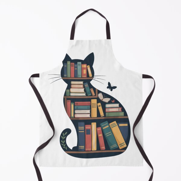 Item preview, Cat Bookshelf Aesthetic | Literary Cat Silhouette designed and sold by KaphzeShop.