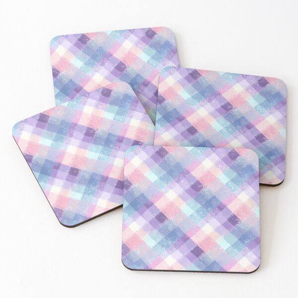 Item preview, Pastel Blue Purple Plaid Pattern, Diagonal Watercolor Check Design Seamless designed and sold by Nyx Creates.