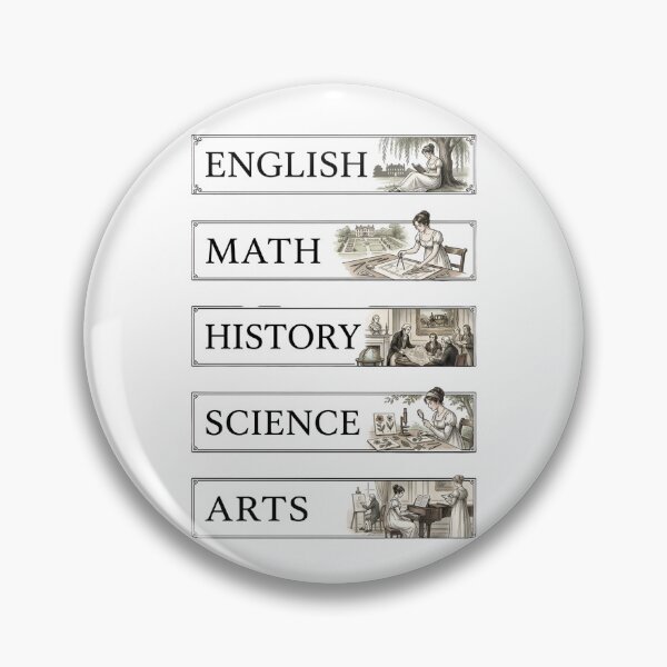 Item preview, Regency Pride and Prejudice English Math History Science Arts Labels designed and sold by Fenay Designs.