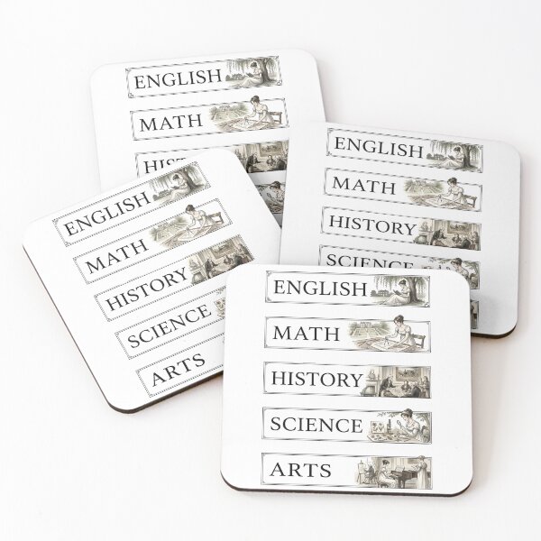 Item preview, Regency Pride and Prejudice English Math History Science Arts Labels designed and sold by Fenay Designs.