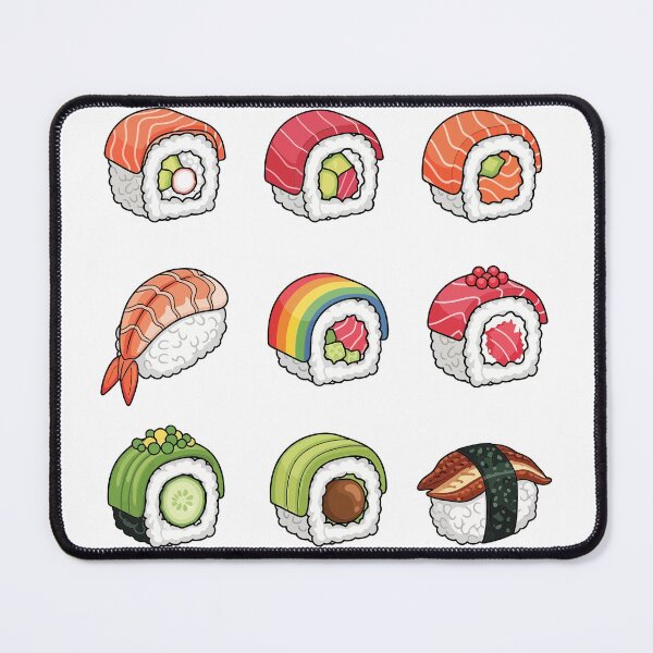 Item preview, Kawaii Pattern Sushi Rolls Salmon Tuna Shrimp Rainbow Roll Gift designed and sold by CLC54.