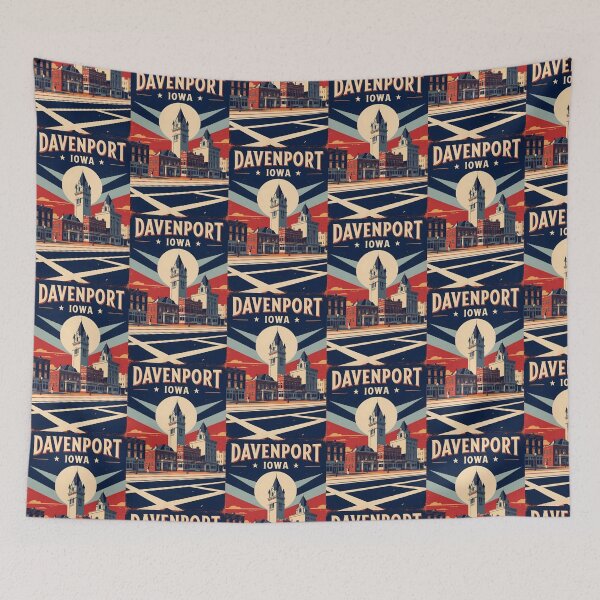 Item preview, Davenport Iowa 1950s USA Vintage Travel Tourism designed and sold by TravelersGems.