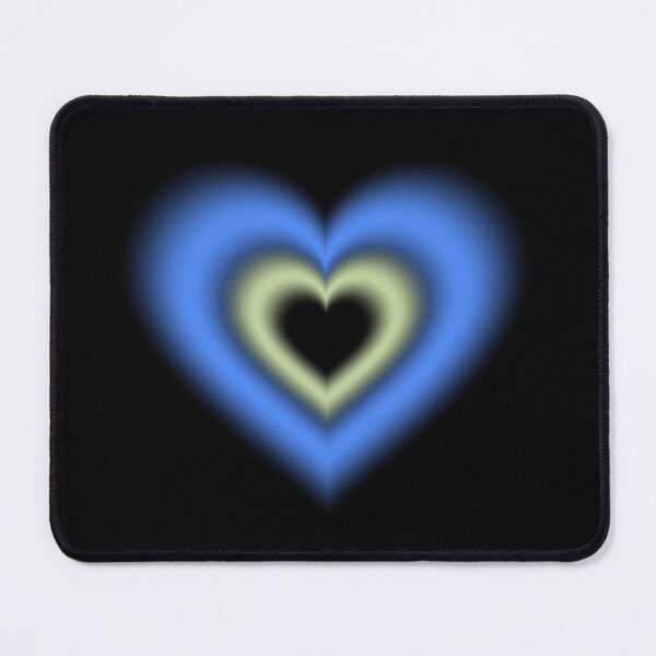Item preview, Blue and pastel lime blurry hearts designed and sold by serenebookworm.