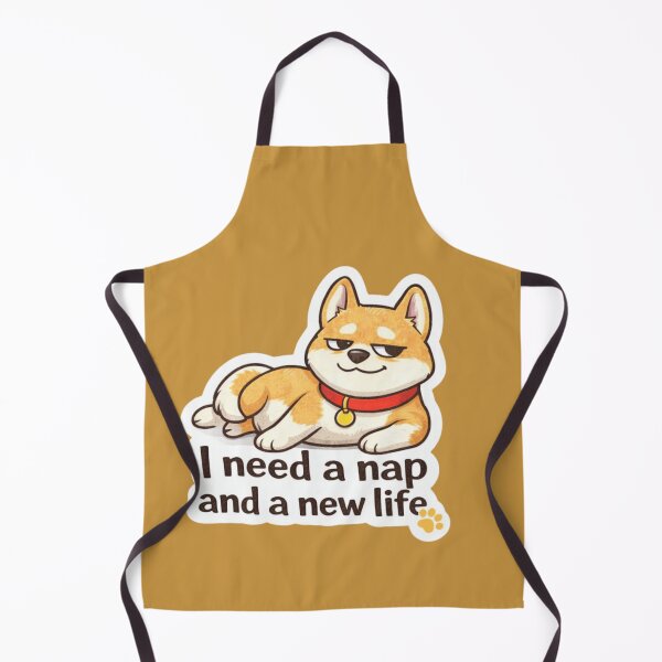 Item preview, Funny Dog Meme Sticker | I Need a Nap and a New Life | Cute Lazy Dog. designed and sold by Amr Darwish Graphic designer.