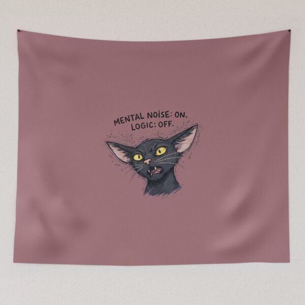 Item preview, Cat Breed Reaction Design – Oriental Shorthair Zelior Mental Noise Funny Cat Quote Aesthetic Illustration designed and sold by ArtivaNest.