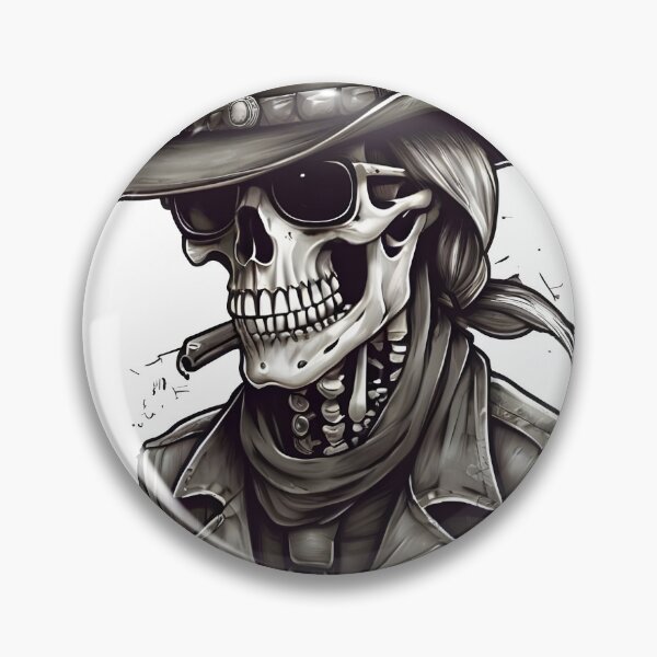 Item preview, Cowboy Skeleton, Cigar Hat, Glasses, Dark Art Western Gift, Skull designed and sold by CLC54.