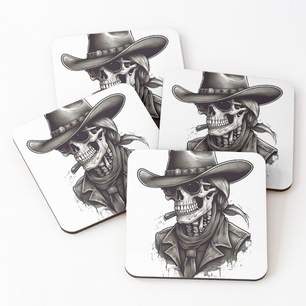 Item preview, Cowboy Skeleton, Cigar Hat, Glasses, Dark Art Western Gift, Skull designed and sold by CLC54.