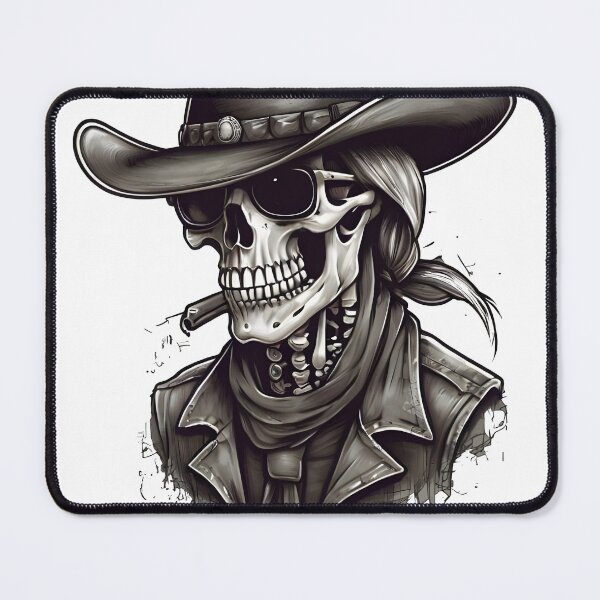 Item preview, Cowboy Skeleton, Cigar Hat, Glasses, Dark Art Western Gift, Skull designed and sold by CLC54.