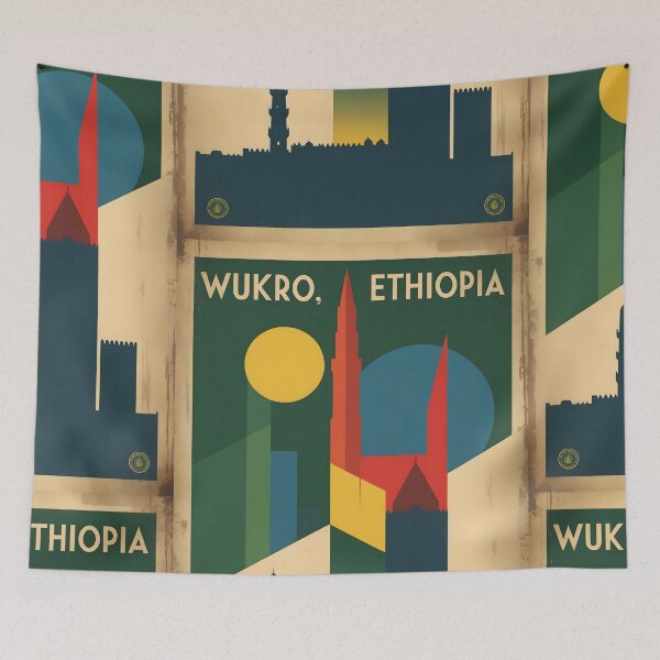 Item preview, Wukro Ethiopia Retro Vintage Travel Design designed and sold by TravelersGems.