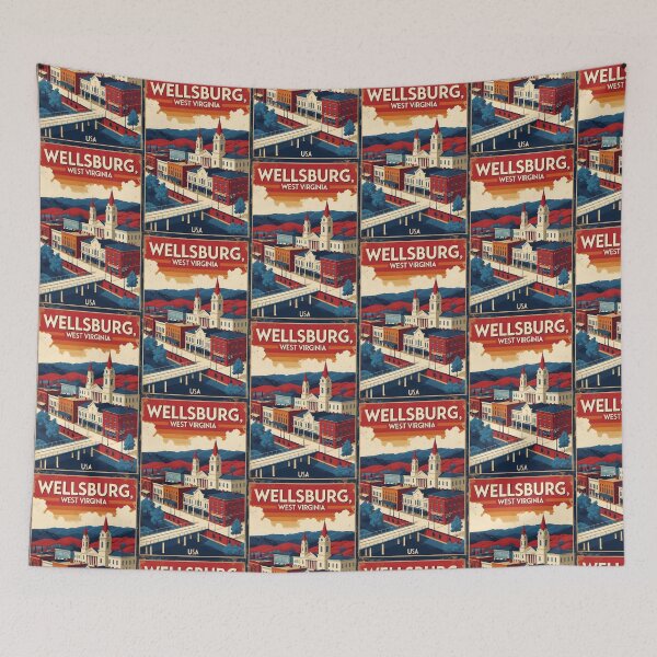 Item preview, Wellsburg West Virginia 1950s USA Vintage Travel Tourism designed and sold by TravelersGems.