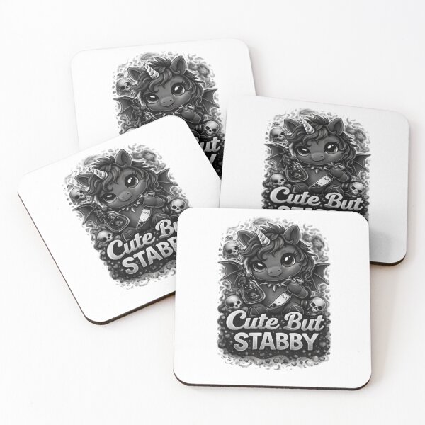 Item preview, Cute But Stabby Black and White Unicorn Gothic Minimal Aesthetic designed and sold by InkedRebel.