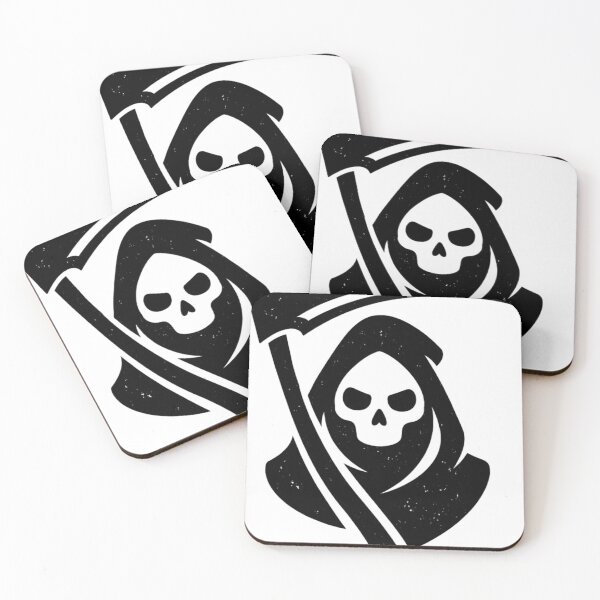 Item preview, Minimalist Grim Reaper Skull Symbol – Bold Death Scythe Silhouette, Dark Gothic Stencil Design designed and sold by MonkeyVibe.
