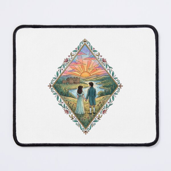 Item preview, Pastel Sunset Diamond Frame Pride and Prejudice Jane Austen designed and sold by Fenay Designs.