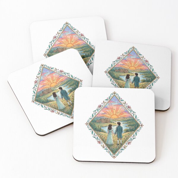 Item preview, Pastel Sunset Diamond Frame Pride and Prejudice Jane Austen designed and sold by Fenay Designs.