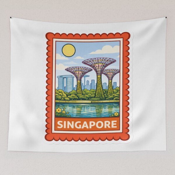 Item preview, Singapore Gardens by the Bay Travel Stamp Sticker Magnet designed and sold by CLOUTKULT.