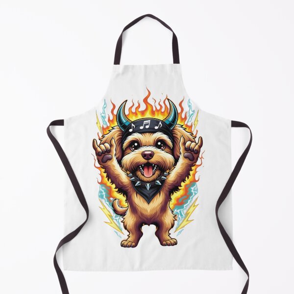 Item preview, Heavy Metal Cockapoo with Fire and Lightning - Gift for Metal Heads designed and sold by Dazzio Designs.
