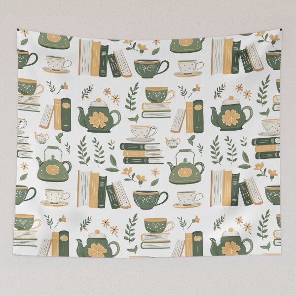 Item preview, Floral Books and Tea designed and sold by xiao xuans.