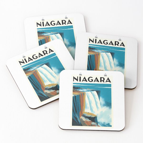 Item preview, Niagara Falls Abstract Bauhaus Art Print – Geometric Travel Poster, Mid-Century Modern Wall Art designed and sold by OzzFrequency.