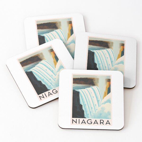 Item preview, Niagara Falls Abstract Bauhaus Art Print – Geometric Travel Poster, Mid-Century Modern Wall Art designed and sold by OzzFrequency.