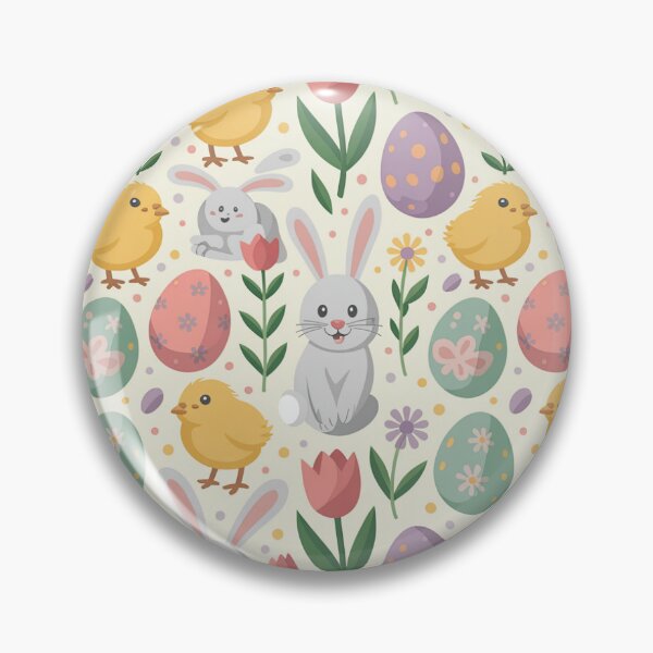 Item preview, Easter Seamless Pattern – Chicks, Bunnies & Colorful Eggs designed and sold by Midnight Veil Designs.