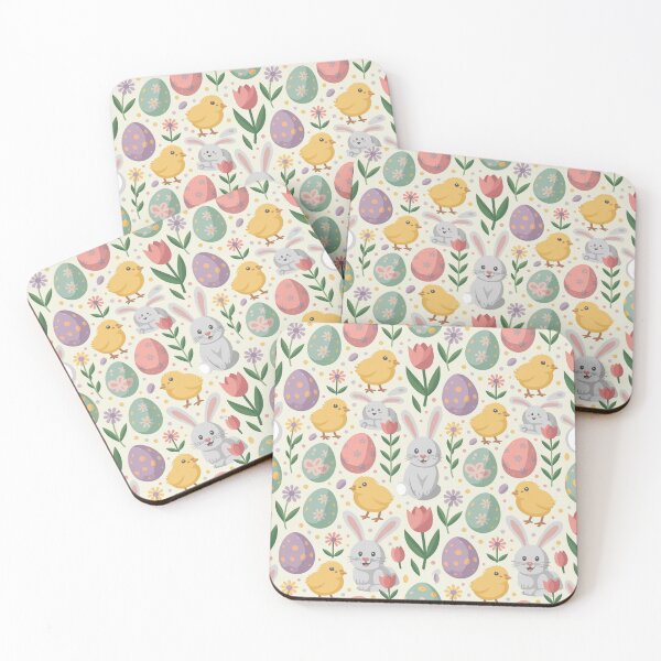 Item preview, Easter Seamless Pattern – Chicks, Bunnies & Colorful Eggs designed and sold by Midnight Veil Designs.