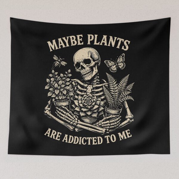 Item preview, Maybe Plants are Addicted to Me Skeleton Gardener Retro designed and sold by jolihanot.