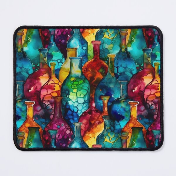 Item preview, Vibrant Stained Glass Apothecary Bottles Pattern designed and sold by pinkal.