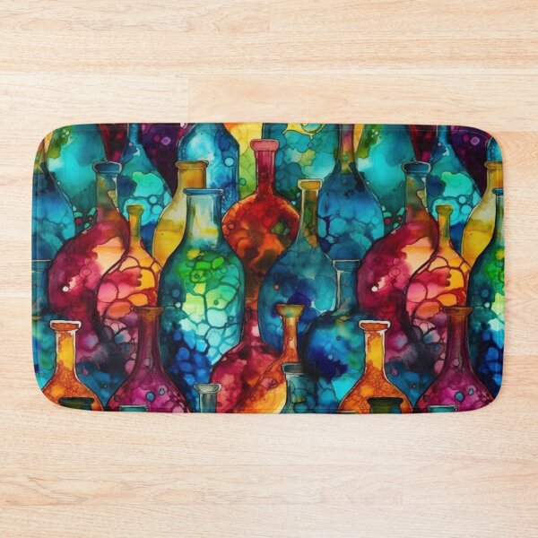 Item preview, Vibrant Stained Glass Apothecary Bottles Pattern designed and sold by pinkal.