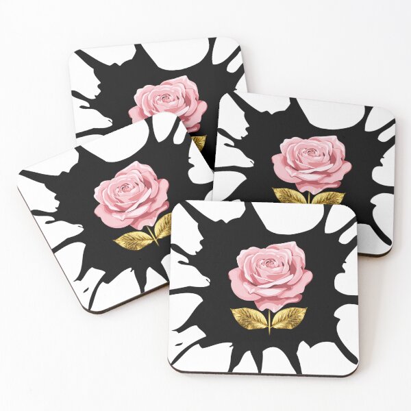Artikelvorschau, Elegante rosa Blüte mit goldenen Blättern. entworfen und verkauft von Bluepanda21.