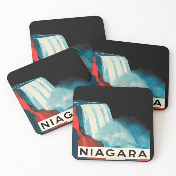 Item preview, Niagara Falls Abstract Bauhaus Art Print – Geometric Travel Poster, Mid-Century Modern Wall Art designed and sold by OzzFrequency.