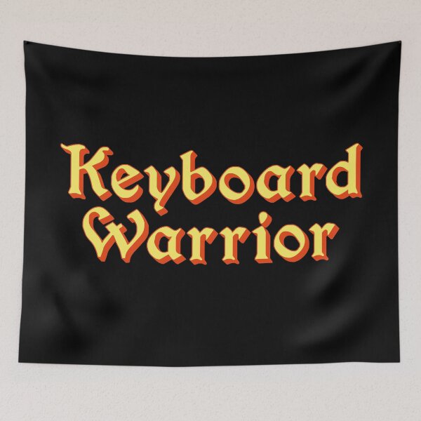 Item preview, Keyboard Warrior, Yellow Medieval Memes Typography designed and sold by Memes N Lore .