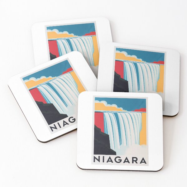 Item preview, Niagara Falls Abstract Bauhaus Art Print – Geometric Travel Poster, Mid-Century Modern Wall Art designed and sold by OzzFrequency.