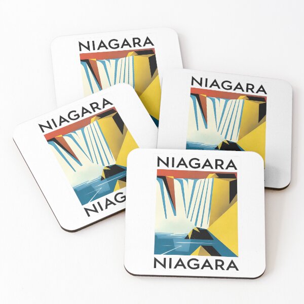 Item preview, Niagara Falls Abstract Bauhaus Art Print – Geometric Travel Poster, Mid-Century Modern Wall Art designed and sold by OzzFrequency.